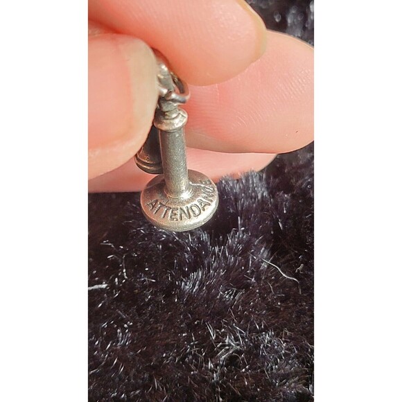 vintage silver charm balfour stamped sterling retro phone school attendance - Picture 2 of 5